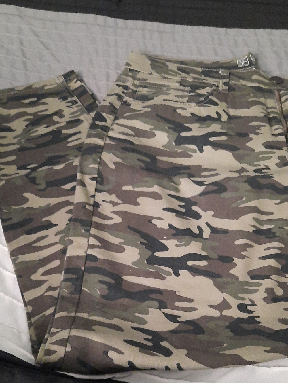 Camo Print Pants - Green Brown Tan